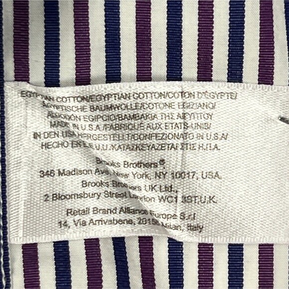 Brooks Brothers Dress Shirt Egyptian Ctn Sz 16-33 Slim Blue Stripe Button-Down - Picture 4 of 13